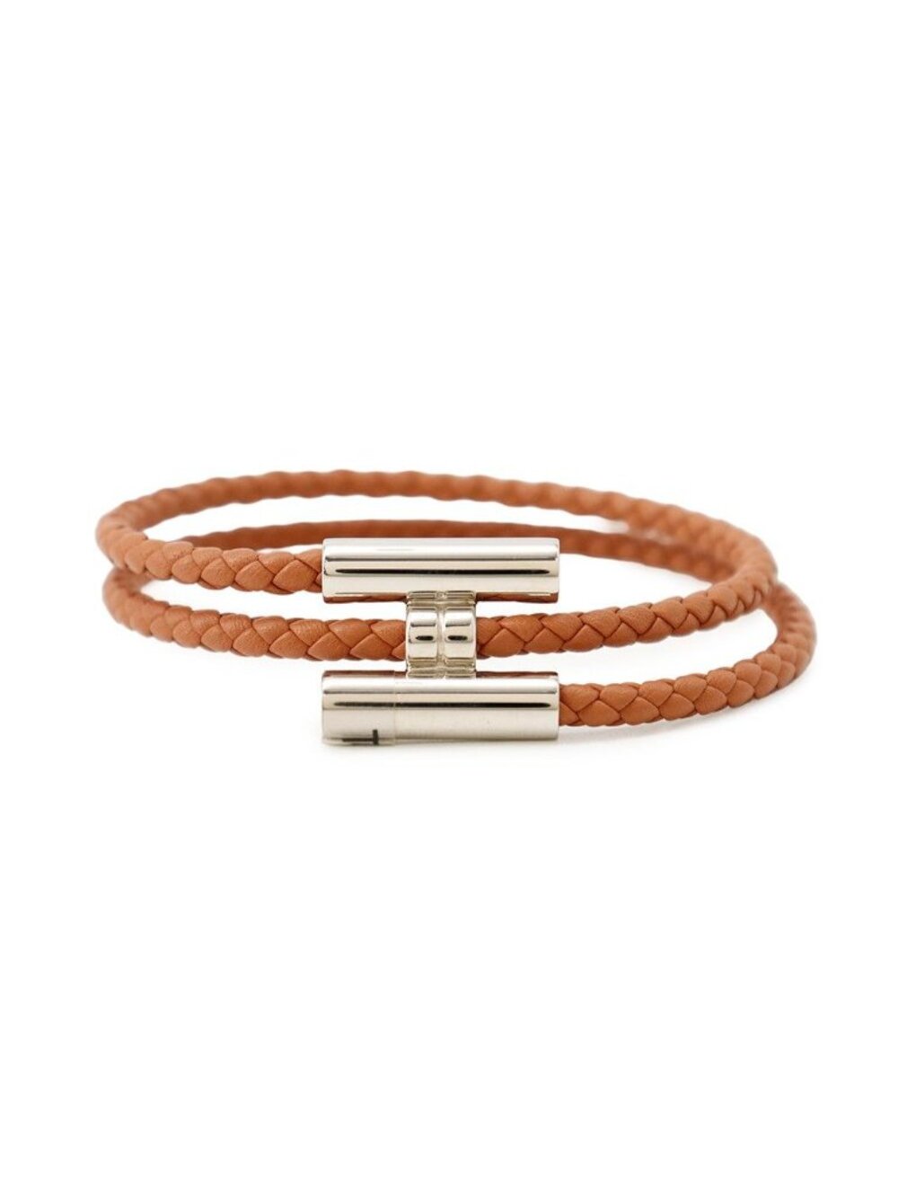 Hermes Bracelet Tournis Tresse Gold Silver Swift T4